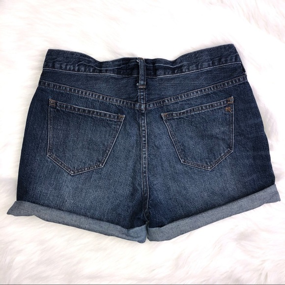 Madewell Shorts Women 27 Boyfriend Rollup Cut off Button Fly Denim Jean L - Picture 5 of 6